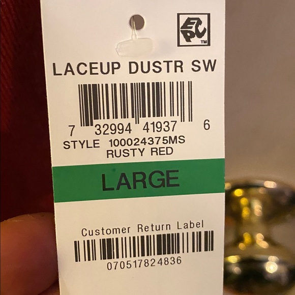 JM Collection Rusty/Red Cardigan - Picture 8 of 8